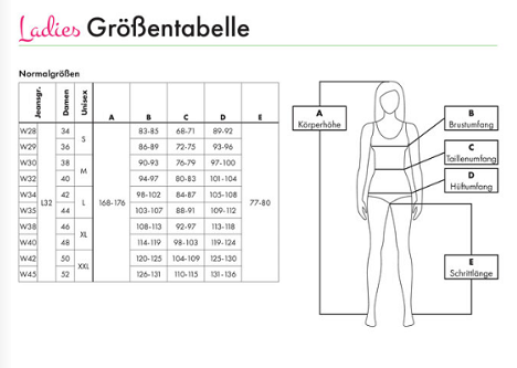 LeibWachter mérettáblázat